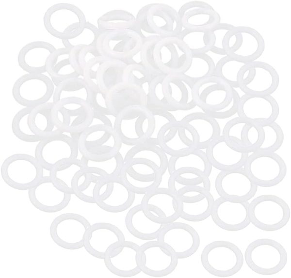 100 Pieces White Roman Blind Curtain Rings, 5/8" 16mm O-Rings Plastic Rings for Roman Shades