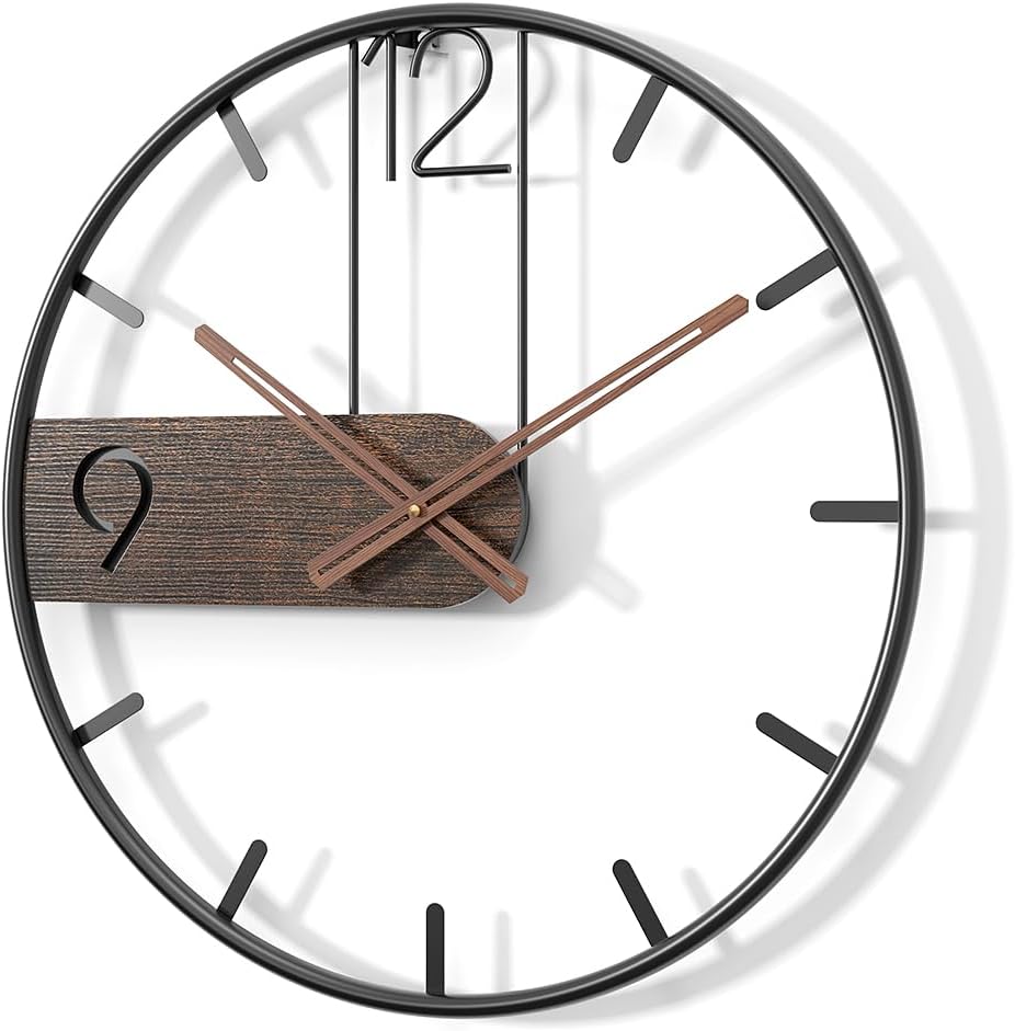 16inch Large Metal Wall Clock Rustic Round Nearly Silent Vintage Decorative Big Wall Clocks for Living Room Decor Kitchen, Bedroom, Farmhouse Modern Wall Art - Image 2
