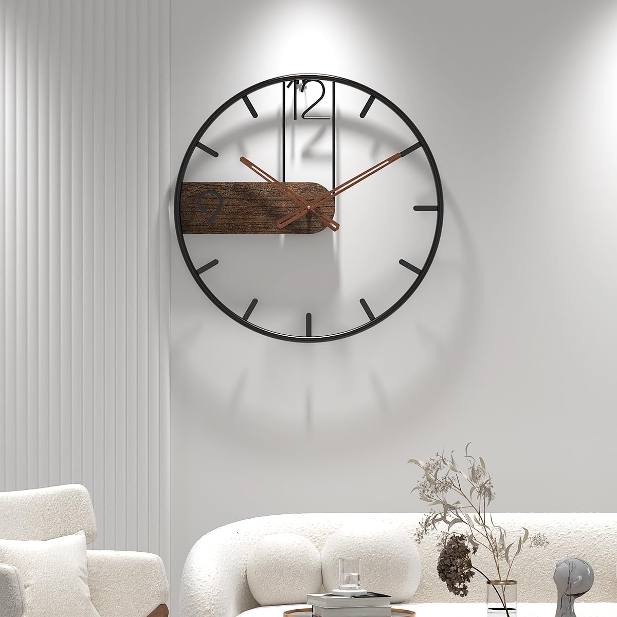 16inch Large Metal Wall Clock Rustic Round Nearly Silent Vintage Decorative Big Wall Clocks for Living Room Decor Kitchen, Bedroom, Farmhouse Modern Wall Art - Image 9