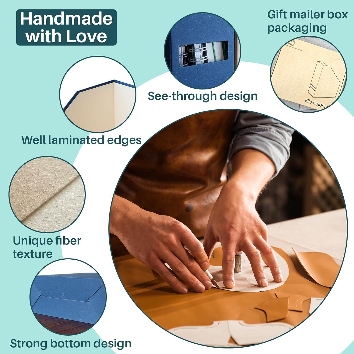 Magazine Holder - File Holder and Desk Organizer, Paperboard Book Organizer and Storage Box for Documents, Magazine Holder Rack for Classroom, Home, and Office (Classic Blue, 4-Pack) - Image 5