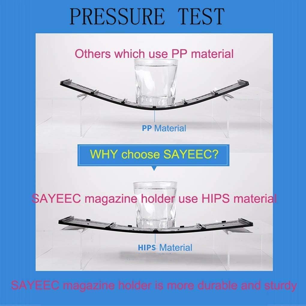 SAYEEC Desktop Magazine Holder Desk File Organizer 4 Compartments Vertical File Dividers Book Holder Frames Document Cabinet Rack Storage Organizer Box for Home Office School Black - Image 6